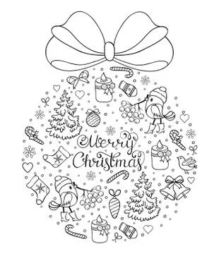 Hand drawn christmas pattern Stock Illustration