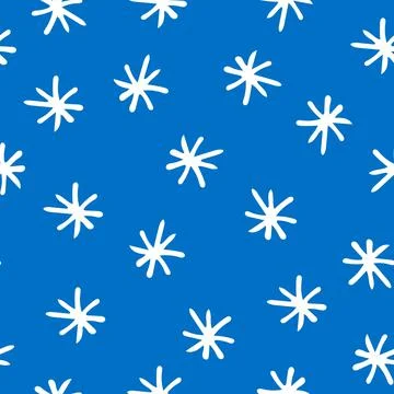 Hand Drawn Christmas Seamless Pattern. Winter Background. Stock Illustration