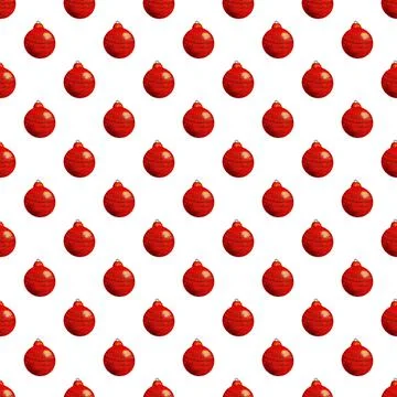 Hand Drawn Christmas Seamless Pattern with Bauble. Illustrazione stock