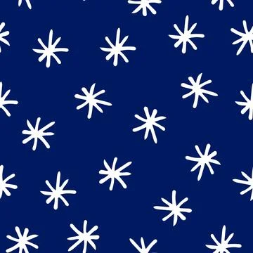 Hand Drawn Christmas Seamless Pattern. Winter Background. Stock Illustration