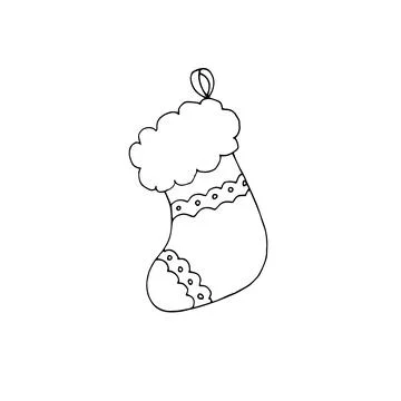Hand drawn christmas sock Stock Illustration
