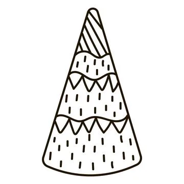 Hand drawn Christmas tree and decorations Stock Illustration