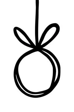 Hand drawn Christmas tree ball ornament isolated on white background Stock Illustration