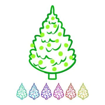 Hand drawn christmas tree decorating holiday season graphic イラスト素材