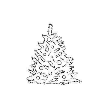 Hand-drawn christmas tree Stock Illustration