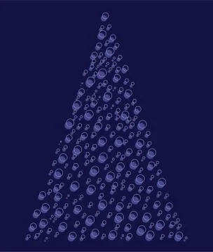 Hand drawn Christmas tree isolated on a white background Stock Illustration