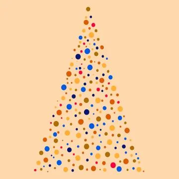Hand drawn Christmas tree isolated on a white background Stock Illustration
