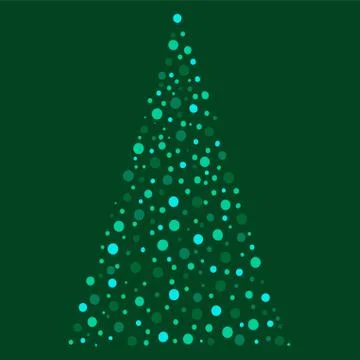 Hand drawn Christmas tree isolated on a white background Stock Illustration
