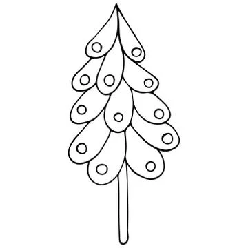 Hand drawn christmas tree isolated on white Stock Illustration