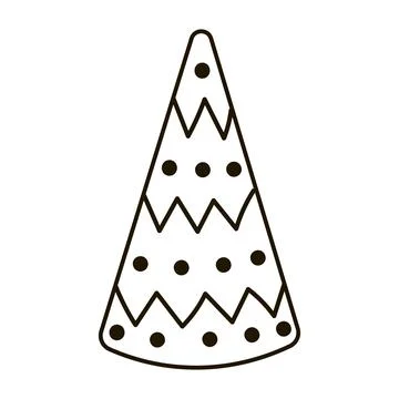 Hand drawn Christmas tree isolated on white background, design element for wr Stock Illustration
