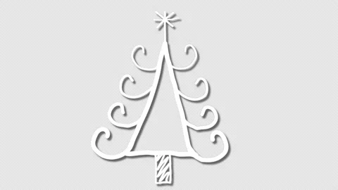 Hand Drawn Christmas Tree Sketch Doodle on Transparent Background Stock Footage 143022073