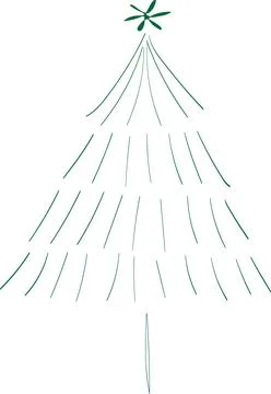 Hand drawn Christmas tree vector illustration. Stock Illustration