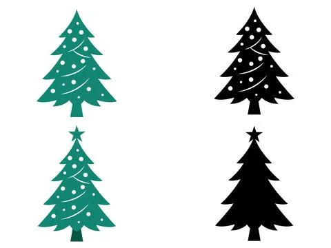 Hand drawn christmas tree vector art Stock Illustration