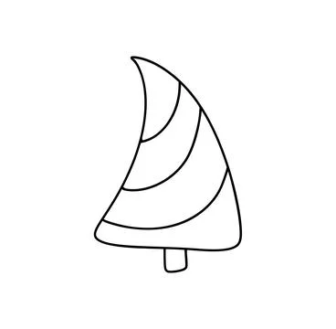 Hand drawn christmas vector tree illustration icon line for festive projects Stock Illustration