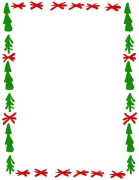 Hand drawn Christms frame with red green traditional ornaments and empty Stock Illustration