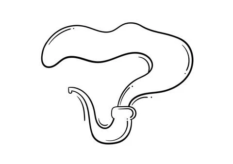 Hand drawn cigarette pipe Illustrazione stock