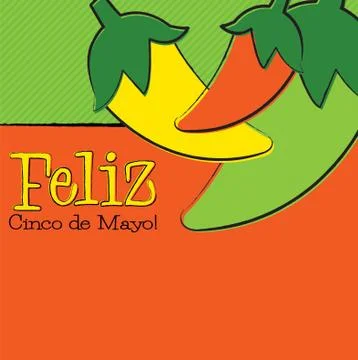 Hand Drawn Cinco de Mayo Chili Pepper in vector format. Stock Illustration