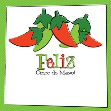 Hand Drawn Cinco de Mayo Chili Pepper in vector format. Stock Illustration