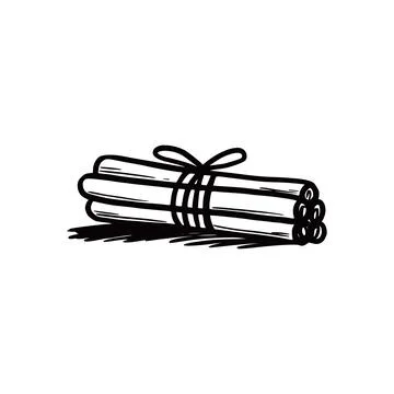 Hand drawn cinnamon stick roll. Stock-Illustration