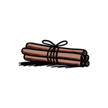 Hand drawn cinnamon stick roll. Stock-Illustration