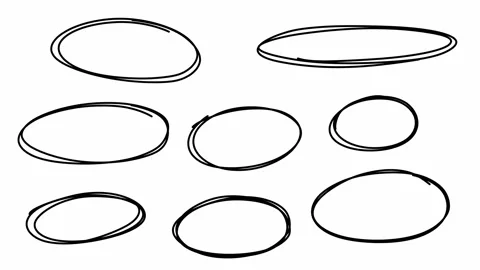 Hand drawn circle animation 4K Stockbeeldmateriaal 281058668