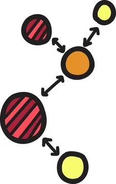 Hand Drawn circle connection graph illustration Stock Illustration