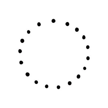 Hand drawn circle dot badge. Stock Illustration
