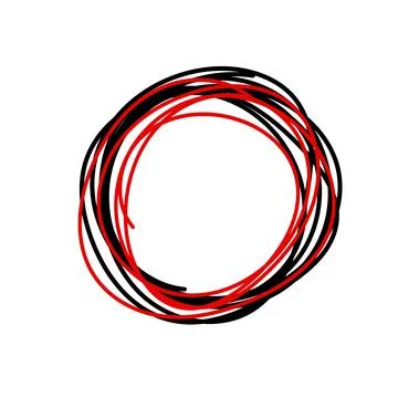 Hand drawn circle frame vector isolated on white Illustrazione stock