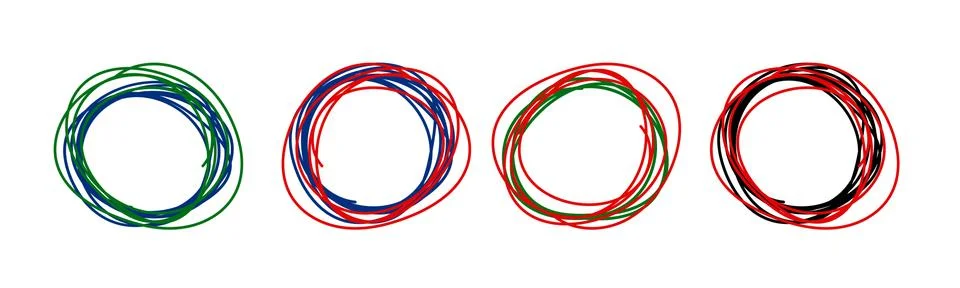 Hand drawn circle frame vector isolated on white Stock Illustration