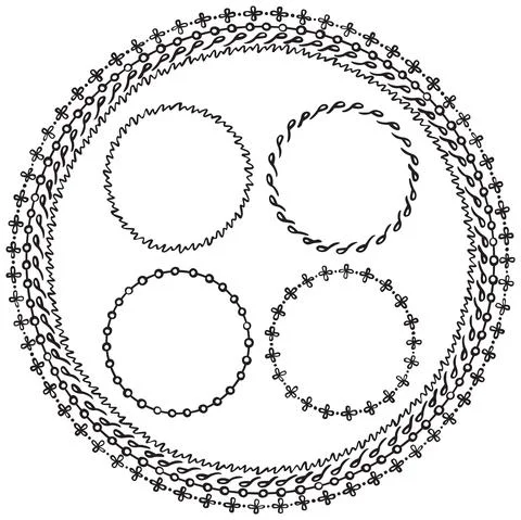 Hand-drawn circle frames Stock Illustration