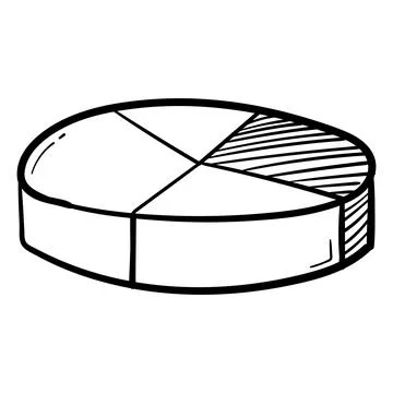 Hand drawn circle graph icon in doodle style isolated Stock Illustration