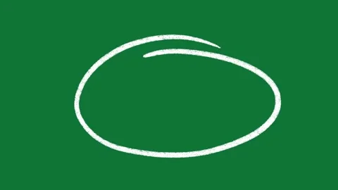 Hand-Drawn Circle Highlight Emphasis Oval 2D Animation on Green Screen Vidéo 334608965