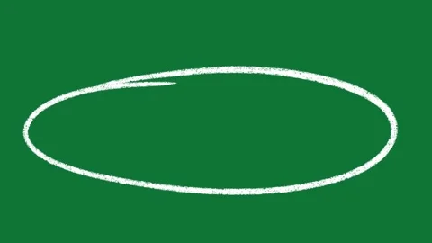 Hand-Drawn Circle Highlight Emphasis Oval 2D Animation on Green Screen Stock Footage 334609051