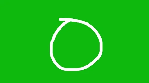 Hand-Drawn Circle Outline on Green Screen Stock Footage 318201504