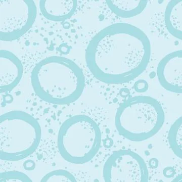 Hand drawn circle seamless pattern on blue background. Brush strokes circles  イラスト素材