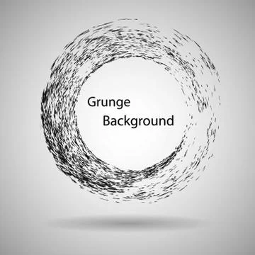 Hand drawn circle shape. label, logo design element. Brush abstract wave. Black 스톡 일러스트