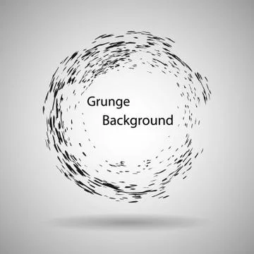 Hand drawn circle shape. label, logo design element. Brush abstract wave. Black 스톡 일러스트