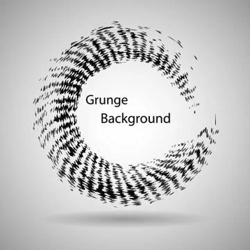 Hand drawn circle shape. label, logo design element. Brush abstract wave. Black 스톡 일러스트