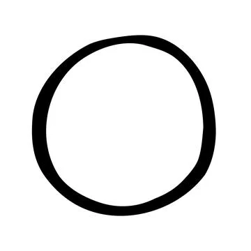 Hand drawn circle shape outline vector doodle round geometric sketch element Stock Illustration