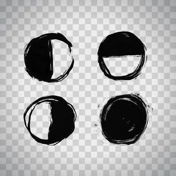 Hand drawn circles created by dry brush. Stock Illustration