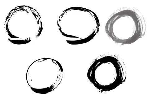 Hand-drawn circles. Monochrome vector rings. isolated design elements in Stock Illustration