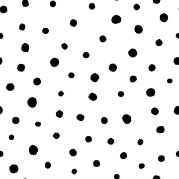 Hand drawn circles, polka dot seamless pattern. Grunge doodle dotted endless  Illustrazione stock
