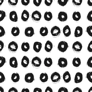 Hand Drawn Circles Seamless Pattern Stock Illustration