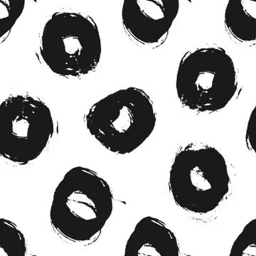 Hand Drawn Circles Seamless Pattern Stock Illustration