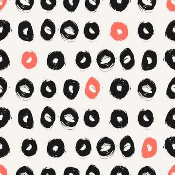 Hand Drawn Circles Seamless Pattern Stock-Illustration