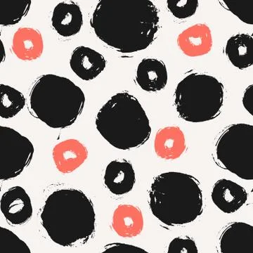 Hand Drawn Circles Seamless Pattern Stock Illustration
