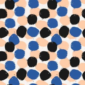 Hand Drawn Circles Seamless Pattern Illustrazione stock