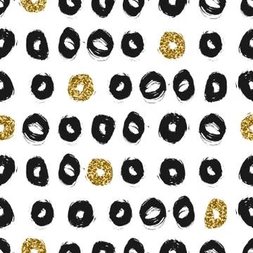 Hand Drawn Circles Seamless Pattern Stock Illustration