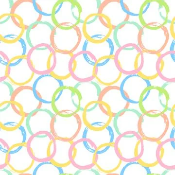 Hand drawn circles seamless pattern. Chain mail, ring or circles design Illustrazione stock