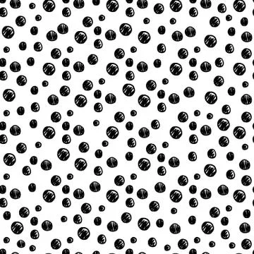 Hand drawn circles shape seamless pattern. Abstract shape backdrop. Stock Illustration